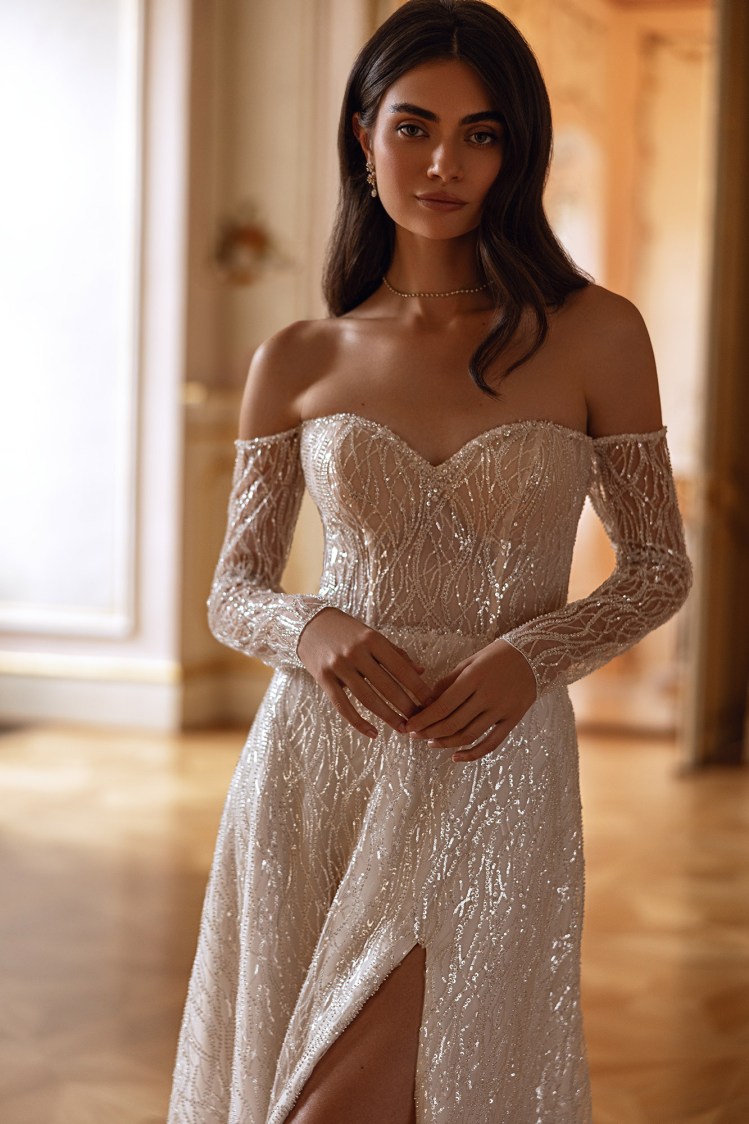 Dress RE243 Meta from the Royal Elegance collection by Angeo Bridal
